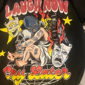 LAUGH NOW CRY LATER SHORT SLEEVE TEE - BLACK Graphic Tee with Bold Design